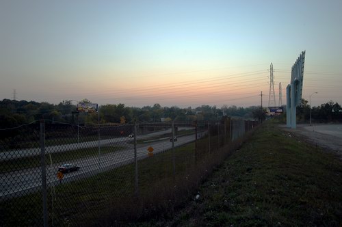 Silverdome Drive-In Theatre - Screen With M-59 Behind (newer photo)